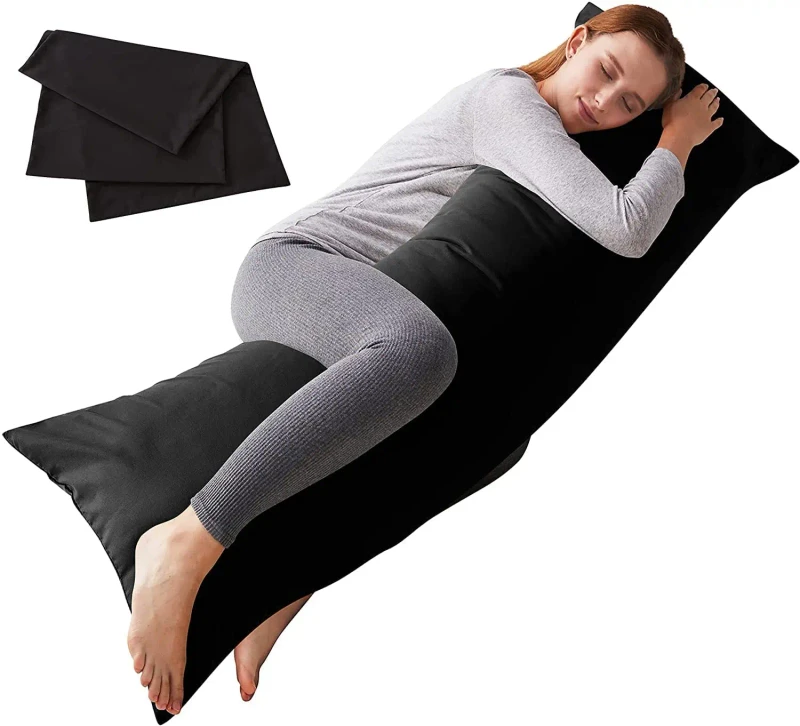 100-Microfiber-Breathable-Full-Body-Pillow-with-Pillowcase-Soft-Long-Bed-Pillow-for-Adults
