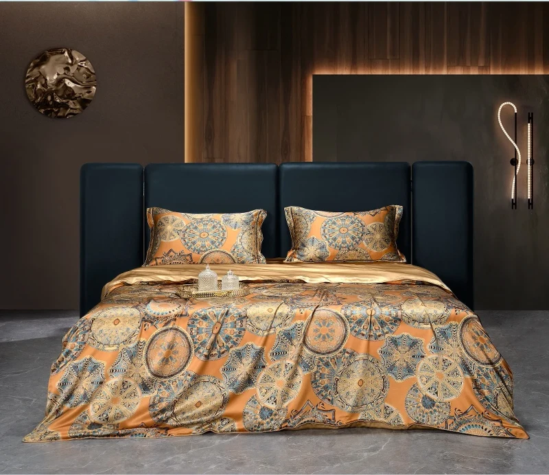 100-Mulberry-Silk-Duvet-Cover-Bed-Sheet-Pillowcases-Four-Piece-Set-Eco-Friendly-Stitching-500TC-Soft-Skin-Friendly-Light-Luxury-1