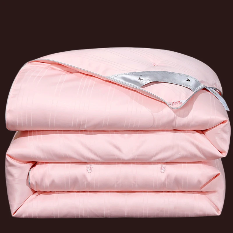 100-Mulberry-Silk-Royal-Quilts-Queen-King-Size-Filling-Down-Duvet-Silk-Fabric-Top-Quality-Quilts
