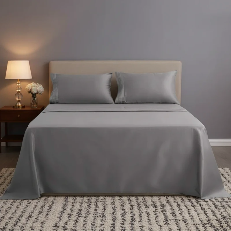 100-Organic-Bamboo-Flat-Fitted-Bed-Sheet-Set