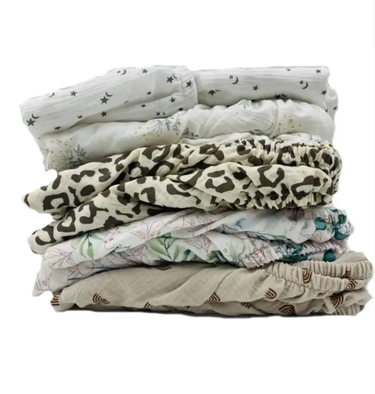 100-Organic-Cotton-400TC-Vintage-Floral-Pattern-Muslin-Soft-Breathable-All-Season-Customizable-Baby-Changing-Kids-Bedding