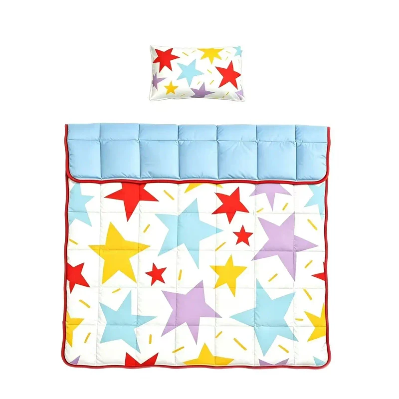 100-Organic-Cotton-Star-Pattern-Quilted-Duvet-with-Matching-Pillow-for-Kids-Bedding