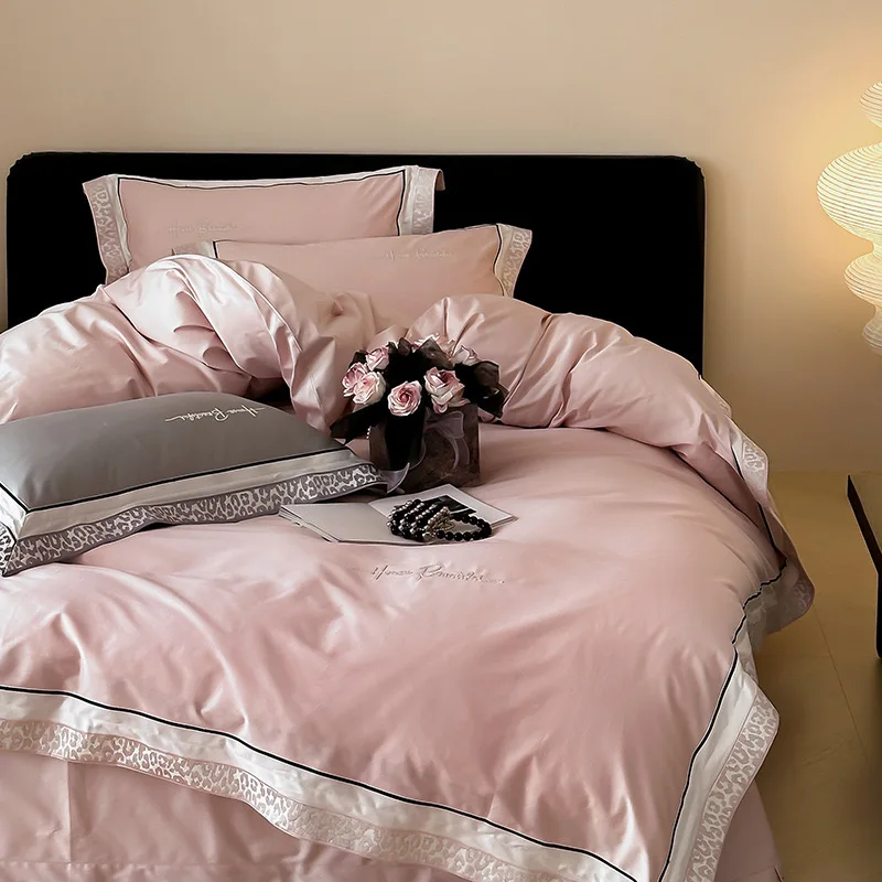 100-Polyester-4-in-1-Duvet-Cover-Bedding-Set-Quilt-Cover-Bed-Sheet-Pillowcases-With-Zipper-for-Hotels