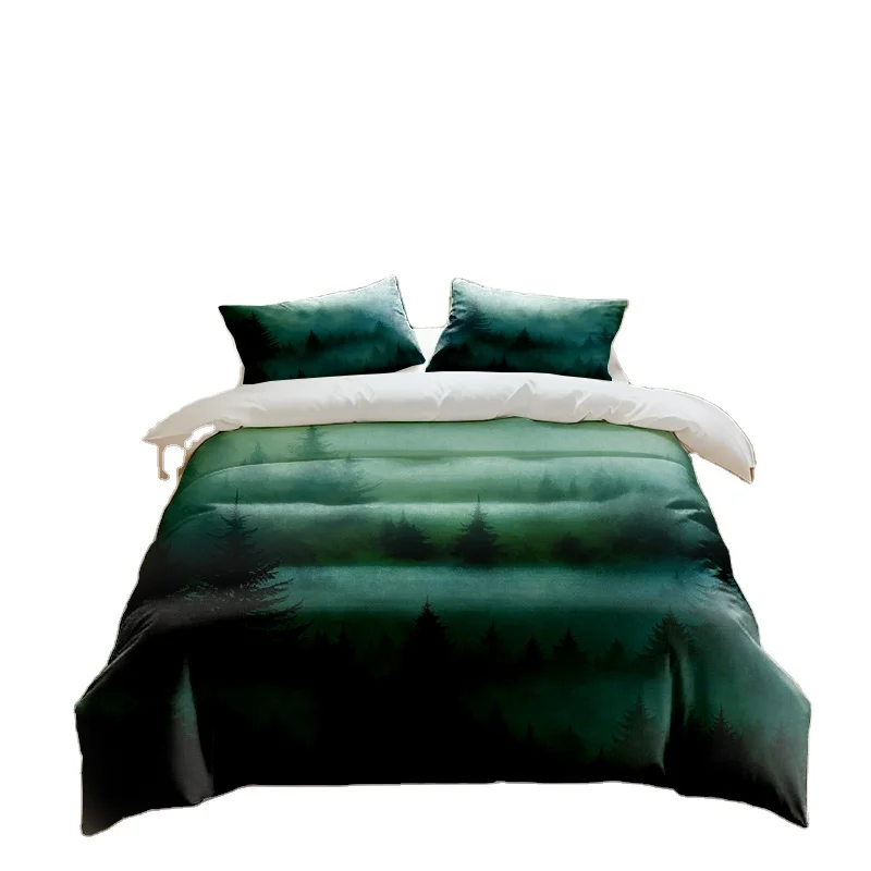 100-Polyester-Fibre-300tc-3-Piece-American-Style-Modern-Warm-Duvet-Cover-Set-with-Customized-Printing-for-Home-Bedding