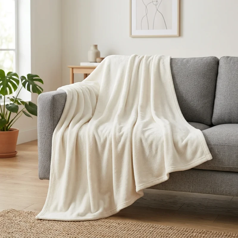 100-Polyester-Flannel-Blanket-Cream-White-Warm-Cozy-Fleece-Blanket-Soft-Plush-Bed-Throw-for-Home