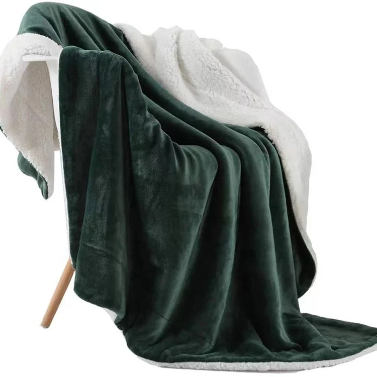 100-Polyester-Fuzzy-Warm-Olive-Green-Plush-Blanket-Super-Soft-Bed-Sherpa-Fleece-Blanket