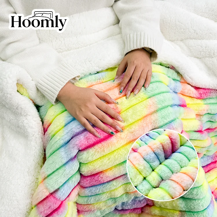 100-Polyester-Rabbit-Faux-Fur-and-Sherpa-Comforter-Set-Anti-static-Suitable-for-Living-Room-Bedroom-Sofa-and-Bed-Use