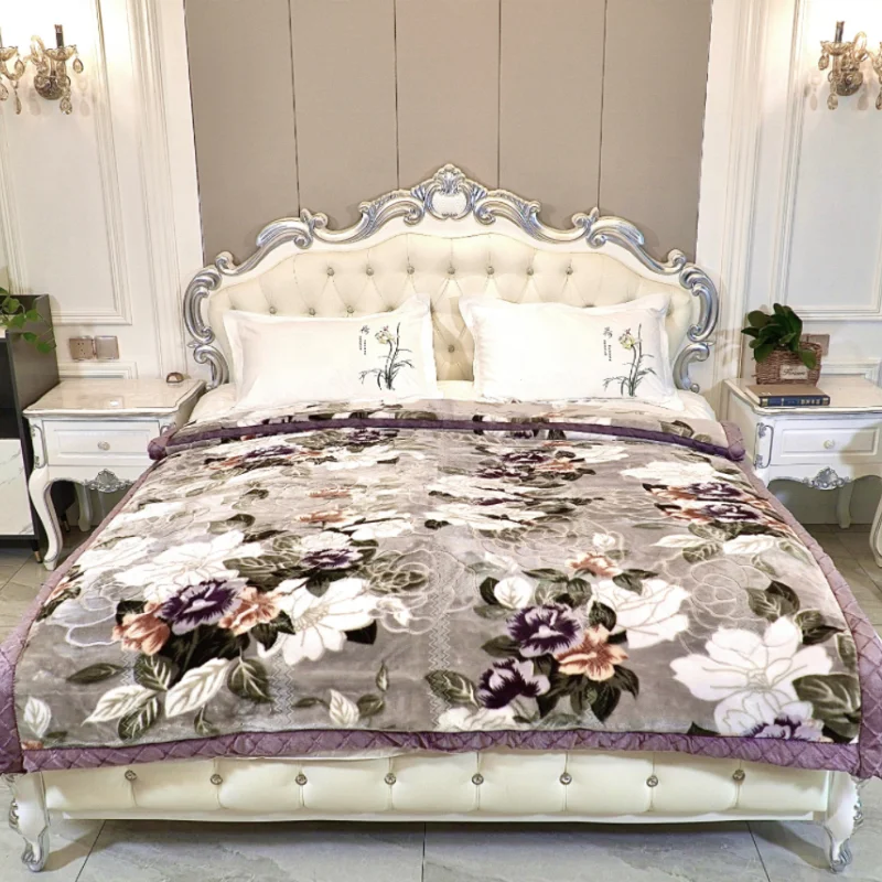 100-Polyester-Raschel-Mink-Blankets-for-Winter-King-Size-Customizable-Print-Portable