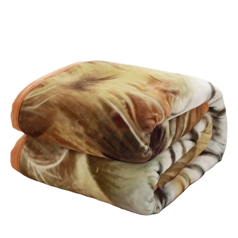 100-Polyester-Raschel-Print-Mink-Blanket