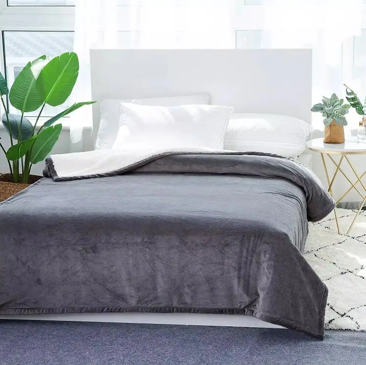 100-Polyester-Throw-Sherpa-Fleece-Weighted-Blanket