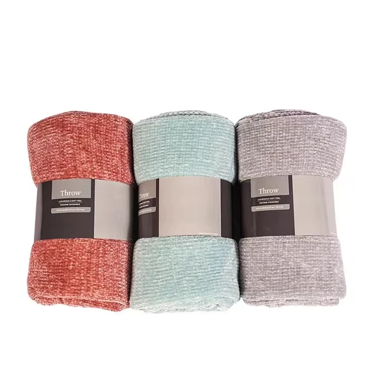 100-Polyester-Woven-Chunky-Chenille-Blanket-Sofa-Throw-Warm-Blanket-for-Home