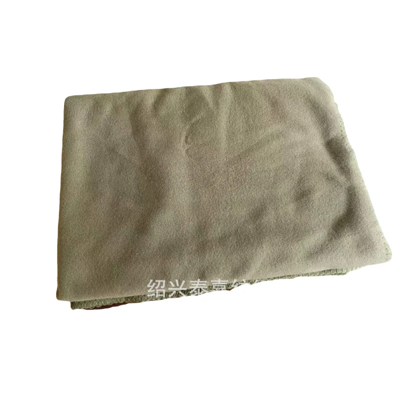100-Polyester-Woven-Raschel-Fleece-Blanket-Solid-Olive-Green-Brushed-for-Four-Seasons-Travel-Picnic-Refugee-Use