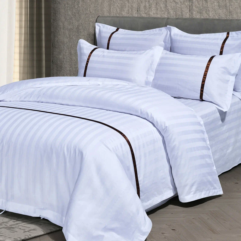 100-Pure-Cotton-300TC-Eco-Friendly-Customizable-Fitted-Sheet-Queen-Size-Hotel-Bed-Sheets-4-Piece-European-American-Style