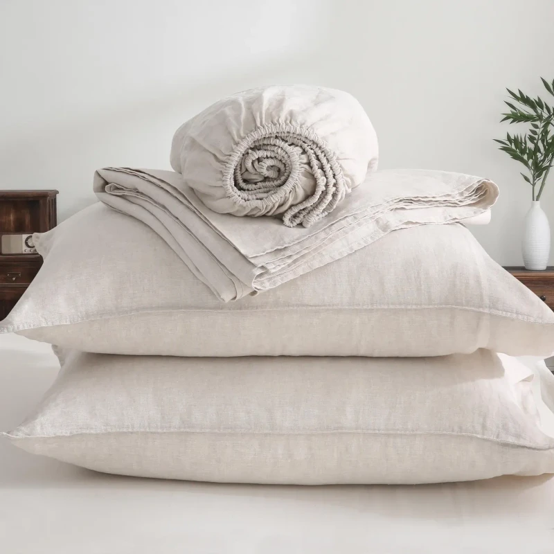 100-Pure-French-Linen-Luxury-Hotel-Home-Linen-Bedding-Set-King-Bed-Custom-Made-Soft-Natural-and-Breathable