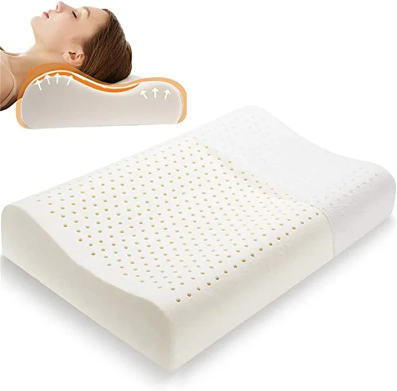 100-Talalay-Latex-Pillows-Standard-Pillow-for-Side-Back-Sleepers-Contour-Hypoallergenic-Latex-Pillow