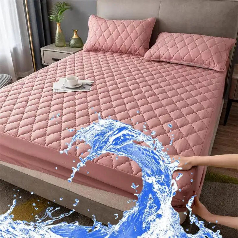 100-Waterproof-Jacquard-Mattress-Protector-Bed-Protection-Pad-Quilted-Fitted-Sheet-Microfiber-Fabric-Anti-Bacteria