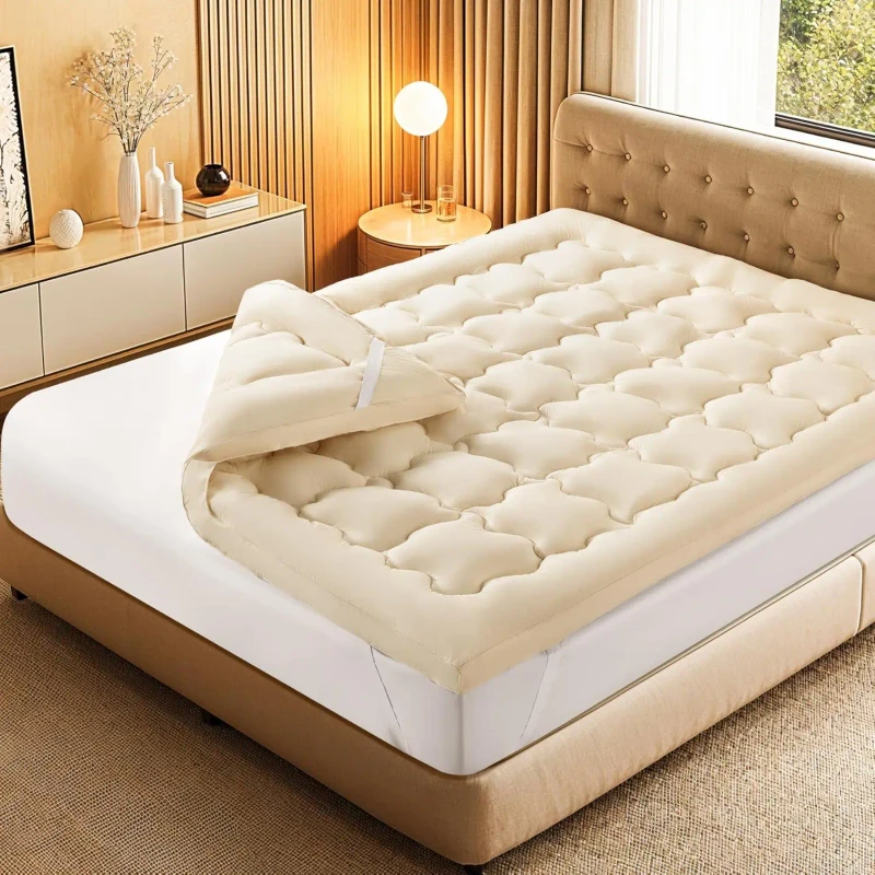 100-Wool-Mattress-Topper-Super-Fine-Odorless-Soft-Supportive-Luxury-Sleep-Topper-with-Long-Lasting-Resilience