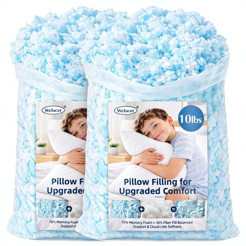 10LBS-70-Shredded-Memory-Foam-and-30-Polyfill-Adjustable-Bean-Bag-Filler-for-Pillow-and-Couch-Cushion-Kids-Sleep-Comfort