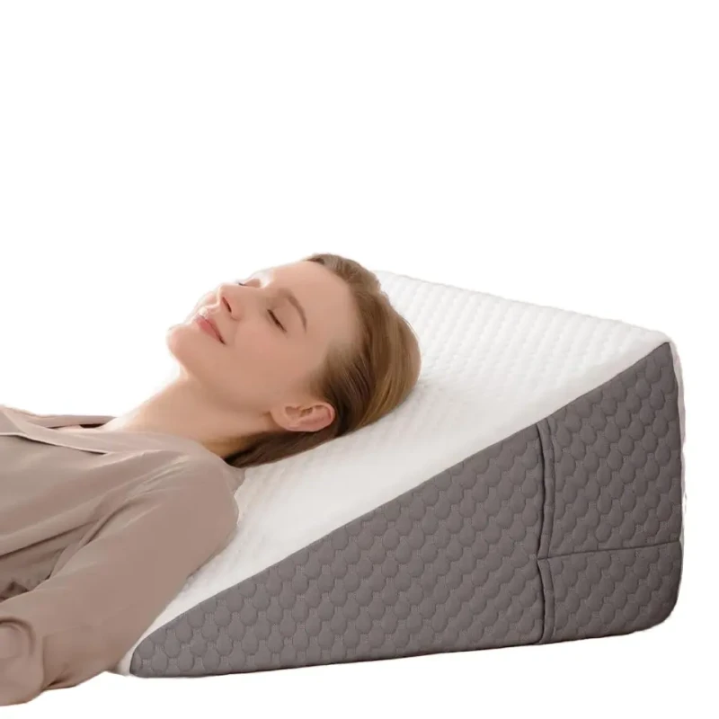 12-Memory-Foam-Wedge-Pillow-Breathable-Knitted-Cover-Bed-Headboard-Relief-for-Acid-Reflux-Back-Pain-Bed-Rest-Reading