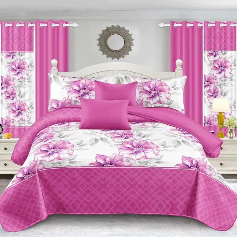 12-PCS-90GSM-Duvet-Cover-Set-with-Matching-Curtains-Fitted-Sheet-Custom-Printed-Bedding-Set-in-Bag-Hotel-Distributor