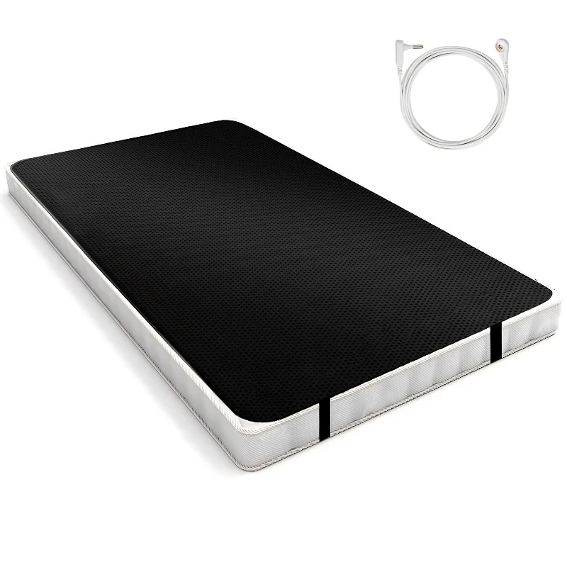 137-198cm-Conductive-Earthing-Sheet-with-15-Ft-Grounding-Cord-Breathable-Grounded-Mattress-Cover-for-Improve-Sleep-Relief-Stress