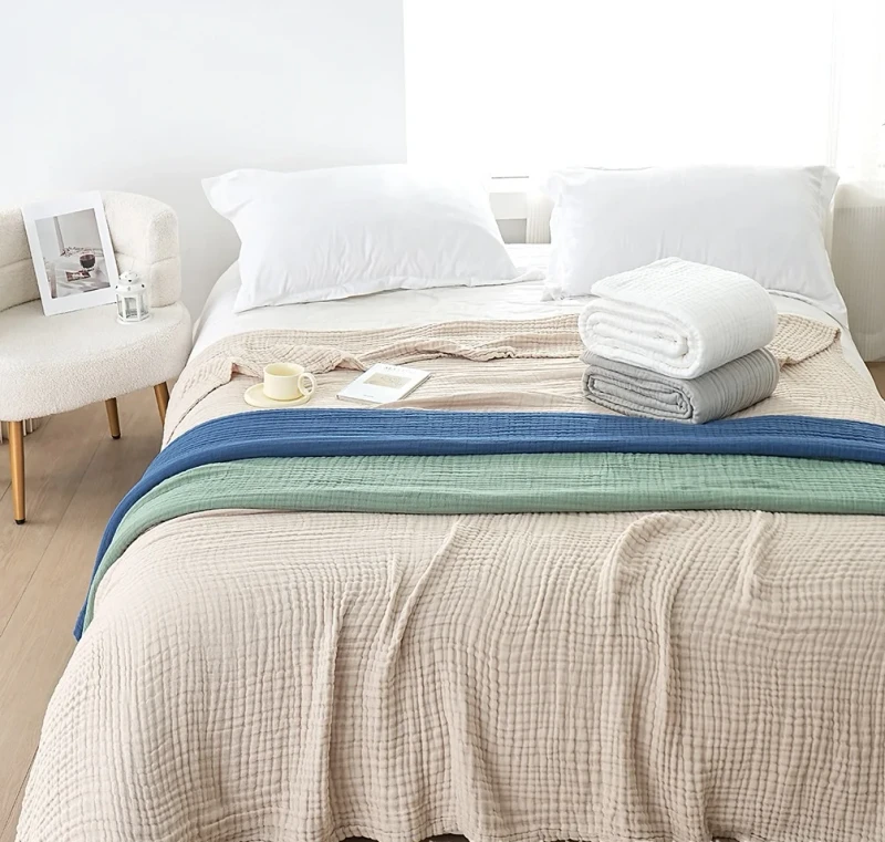 150-200cm-Six-layer-Bubble-Muslin-Gauze-Customizable-Pure-Cotton-Bed-Cover-Blankets-Thickened-Large-Bath-Towel-Cross-border