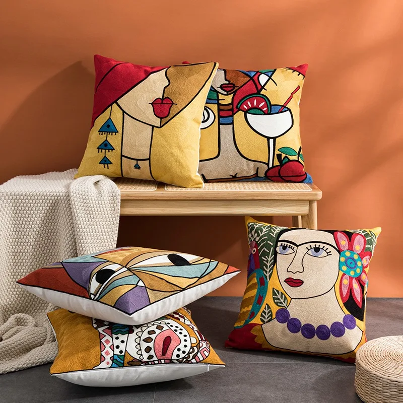 18-X-18-Inch-Cotton-Embroidered-Decorative-Throw-Pillow-Cover-for-Sofa-Decor