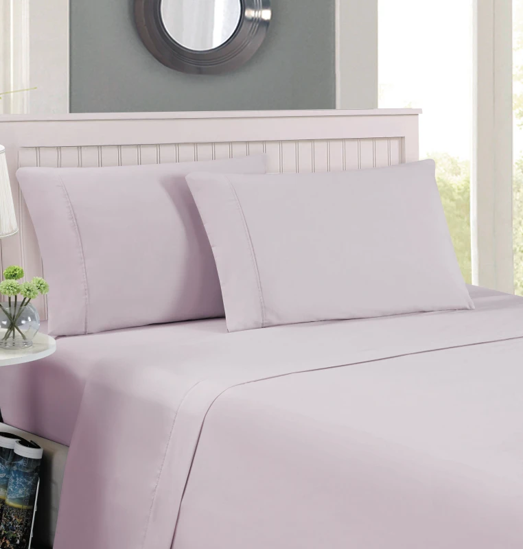 1800TC-Luxury-Comfortable-Lavender-Queen-Sheet-Pillowcase-Set-Well-Brushed-Microfiber-Fabric-with-Piping