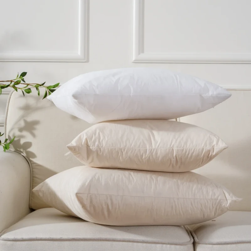 18X18inches-White-Decorative-Feather-Throw-Pillow-Inserts-for-Sofa-Couch-Bed-Machine-Washable-Jumbo-Feather-Pillow-Soft-Nantong