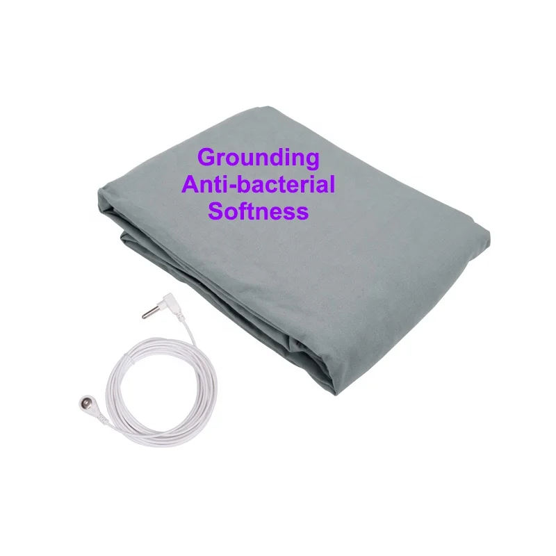 191-99-40cm-Silver-Fiber-Anti-microbial-Shielding-Grounding-Organic-Cotton-Bed-Sheet-With-Cord-and-Plug