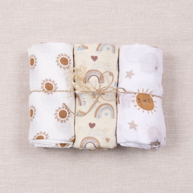 2-Layer-Comfortable-Soft-Printed-Muslin-Blanket-Breathable-Bamboo-Cotton-Baby-Blanket-Swaddles-Kids-Bedding
