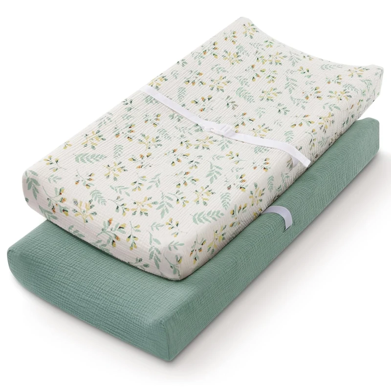 2-Pack-Baby-Diaper-Change-Table-Pad-Covers-Ultra-Soft-Breathable-Cotton-Muslin-Changing-Pad-Cover