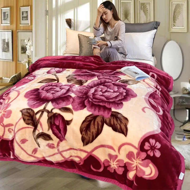 2-Ply-Korean-Blankets-Mink-Raschels-Double-Player-Raschel-Blanket