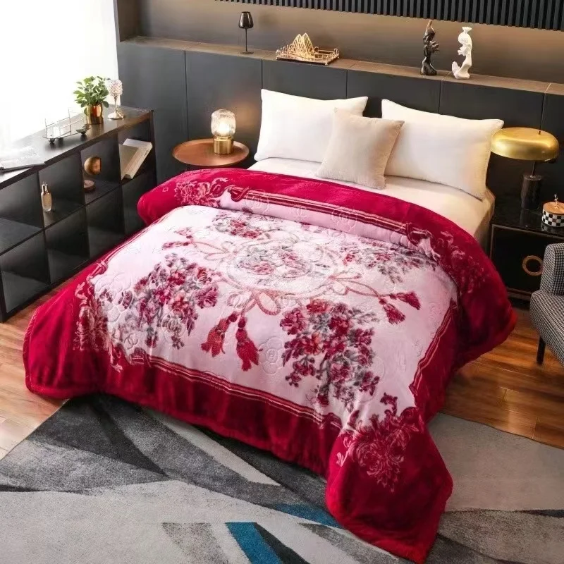 2-Ply-Korean-Style-Raschel-Throw-Mink-Blanket-for-Winter-5-8-Kilo-Coral-Fleece-Muslin-Blanket-Adult