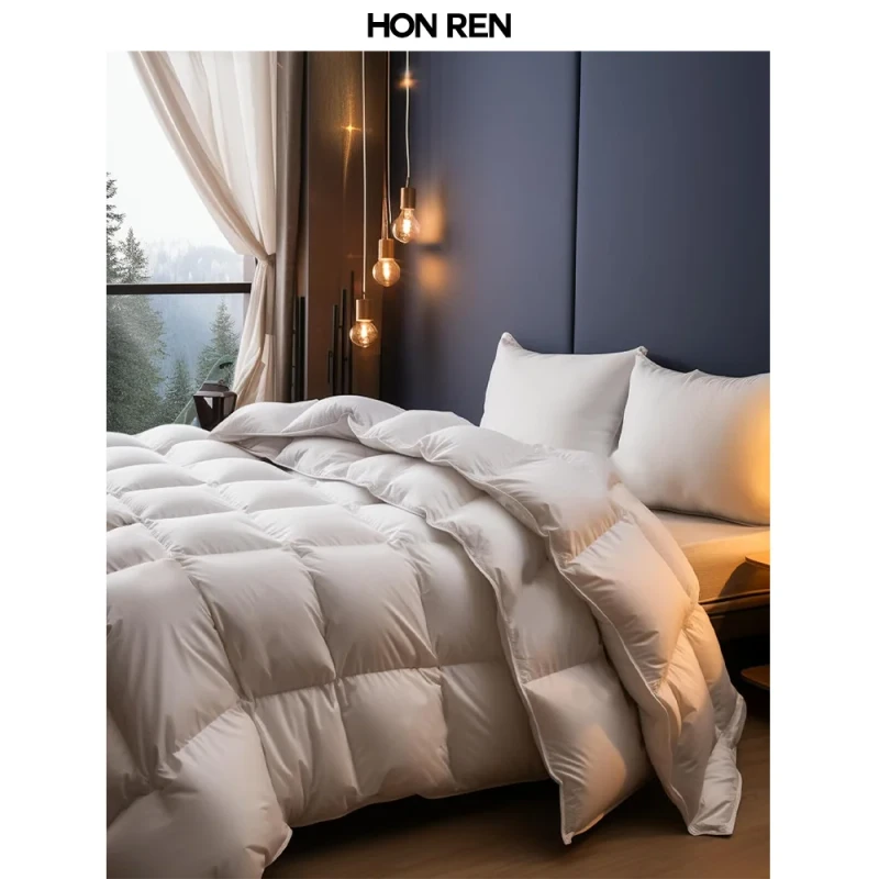 2-in-1-Comforter-Set-1-Down-Comforter-and-1-Microfibre-Comforter-Luxurious-Fluffy-Bedding-Feather-Duvet-Insert-for-All-Season