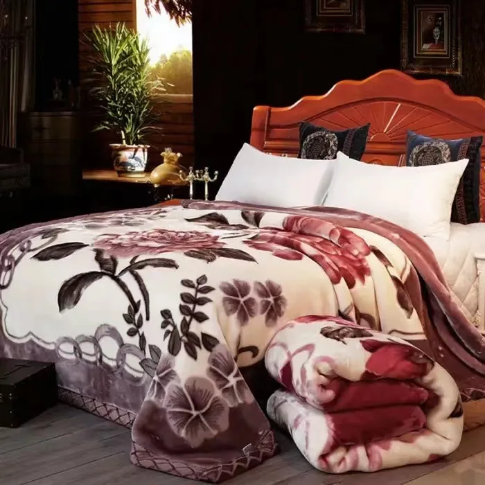 200-230cm-Raschel-Super-Soft-Blanket-New-Double-Layer-Thickened-Wedding-Cover-Factory-Printed-Pattern