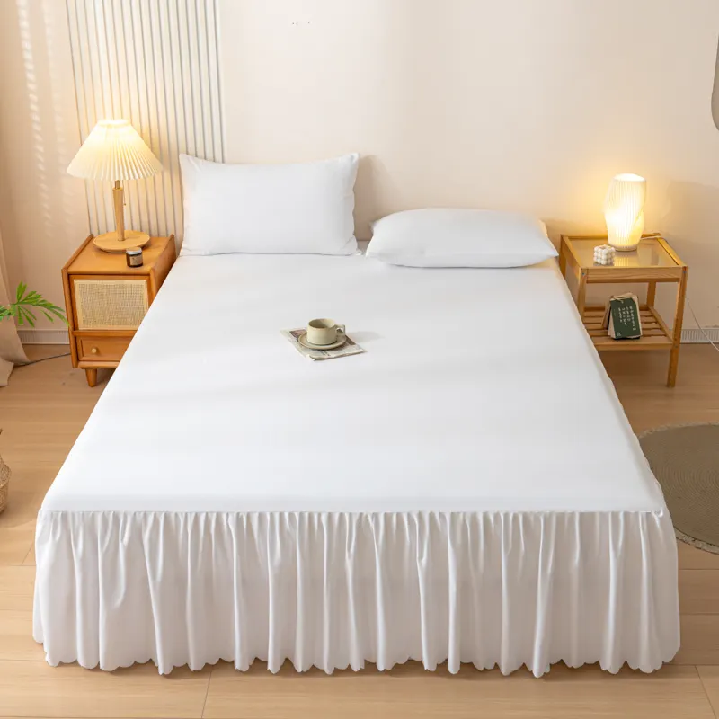 200TC-Skin-Friendly-Modern-Eco-Friendly-100-Polyester-Bed-Skirt-Solid-Color-White-for-Home-Hotel-Use