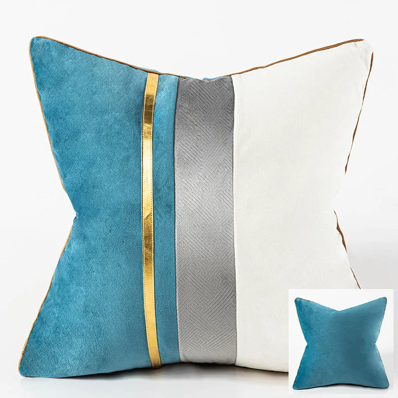 20x20-Inches-Grey-White-Gold-Leather-Patchwork-Geometric-Decorative-Luxury-Velvet-Throw-Pillow-High-Quality-Home-Hotel-Hospital