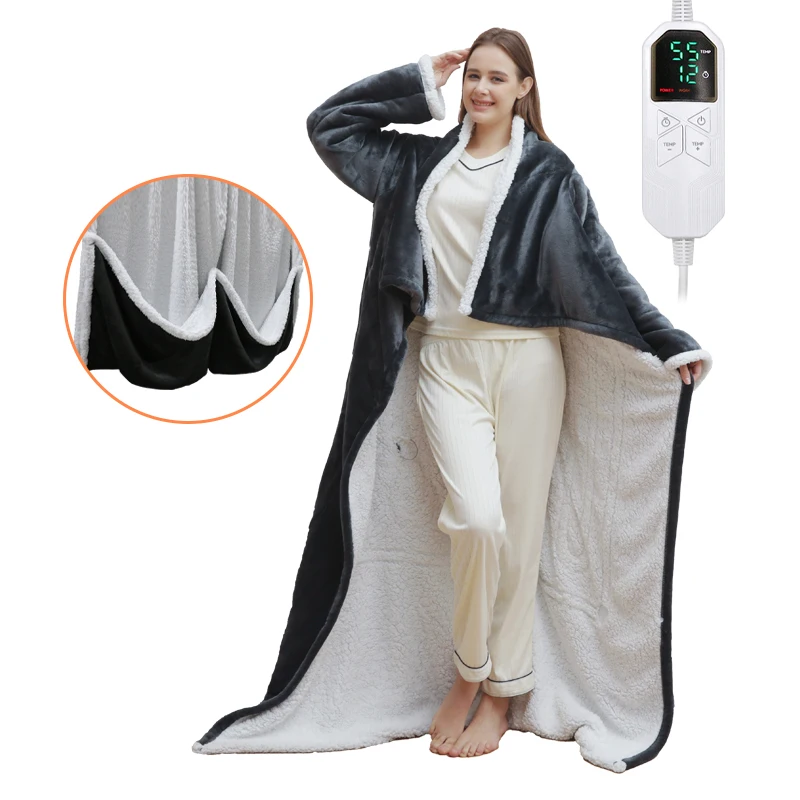 220V-Electric-Heated-Blanket-with-Sleeves-and-Foot-Pocket