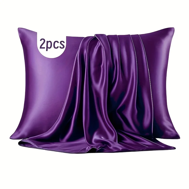 2PCS-Silky-Satin-Pillowcases-Hair-Friendly-Soft-Pillow-Covers