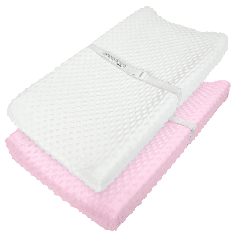 2PK-100-Polyester-Minky-Dot-Travel-Infant-Toddler-Diaper-Changing-Table-Sheet-Changing-Pad-Cover