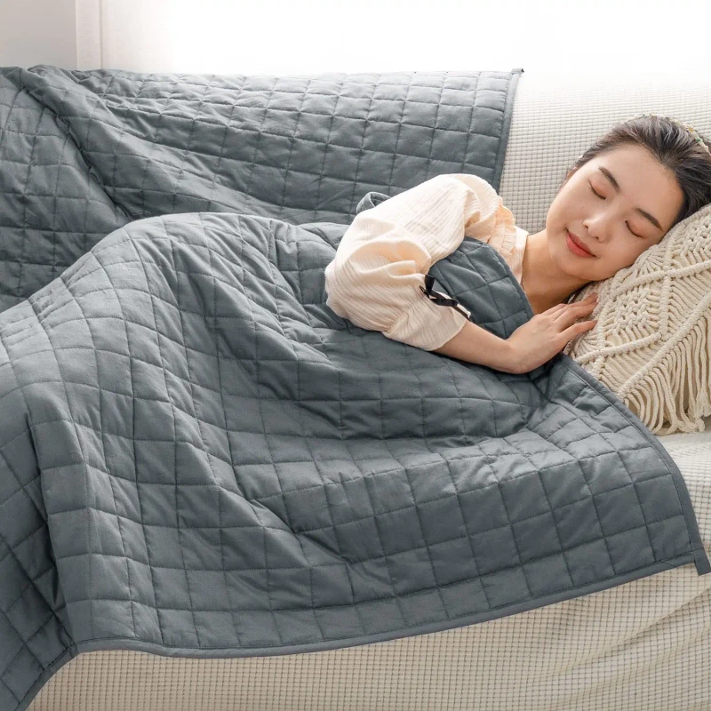 2X2inches-Small-Quilted-Lattice-10lbs-100-Bamboo-Skin-friendly-Gravity-Cooling-Sleeping-Weighted-Blanket-For-Adults-Therapy
