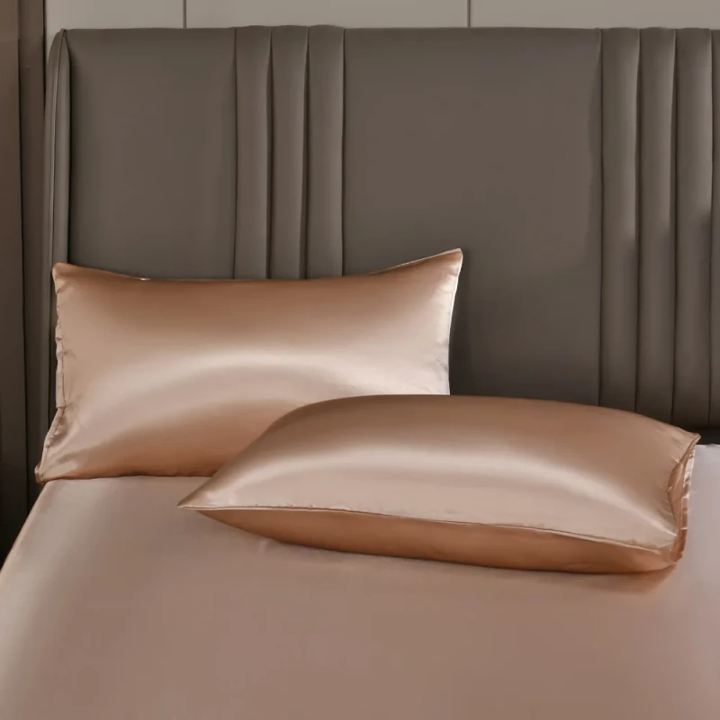 2pcs-50-75cm-Home-Decorations-Pillow-Case-for-Bed-90g-High-Quality-Luxury-Silk-Satin-Pillow-Case-Champagne