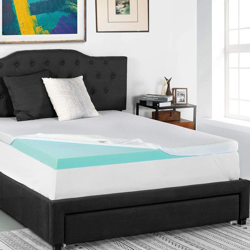 3-Inch-Gel-Memory-Foam-Mattress-Topper-Breathable-Pressure-Relief-High-Density-Pad-Washable-Cover-with-Non-Slip-Bottom
