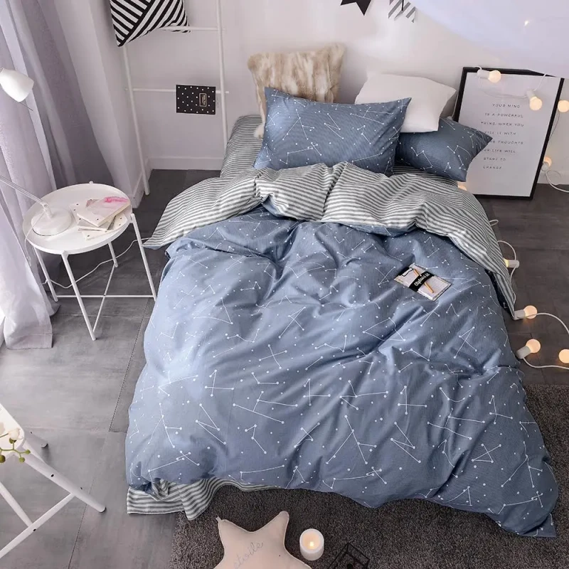 3-Piece-100-Cotton-Constellation-Pattern-Duvet-Cover-Set-Reversible-Stripes-Eco-Friendly-Hotel-Bedding-Includes-2-Pillowcases