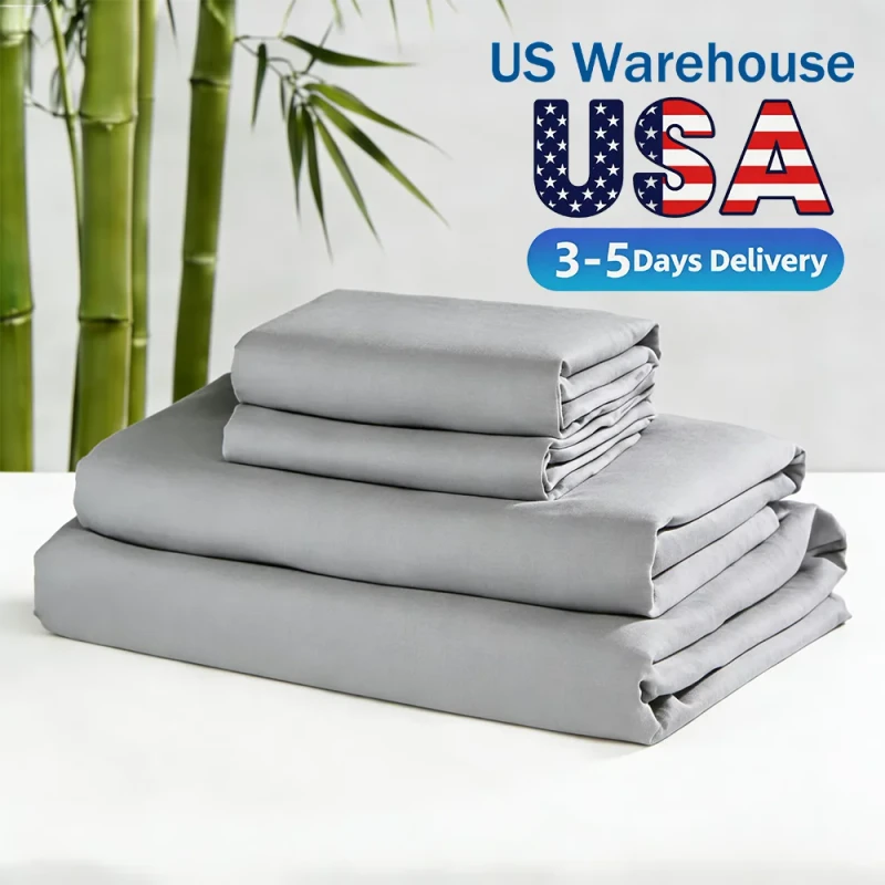 3-Piece-Microfiber-Polyester-Sheet-Set-Fitted-Flat-Sheet-Pillowcase-Home-Bedding