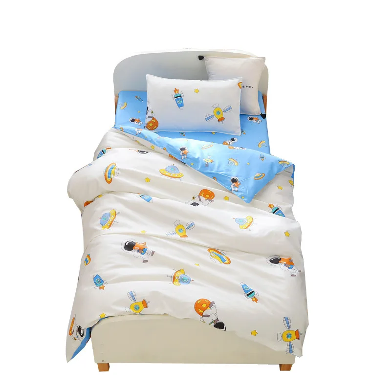 3-Pieces-Baby-Crib-Bedding-Set-Astronaut-Pattern-Comforter-with-Fitted-Sheet-and-Pillow-Cute-Chic-Bedding-Double-Color-Design