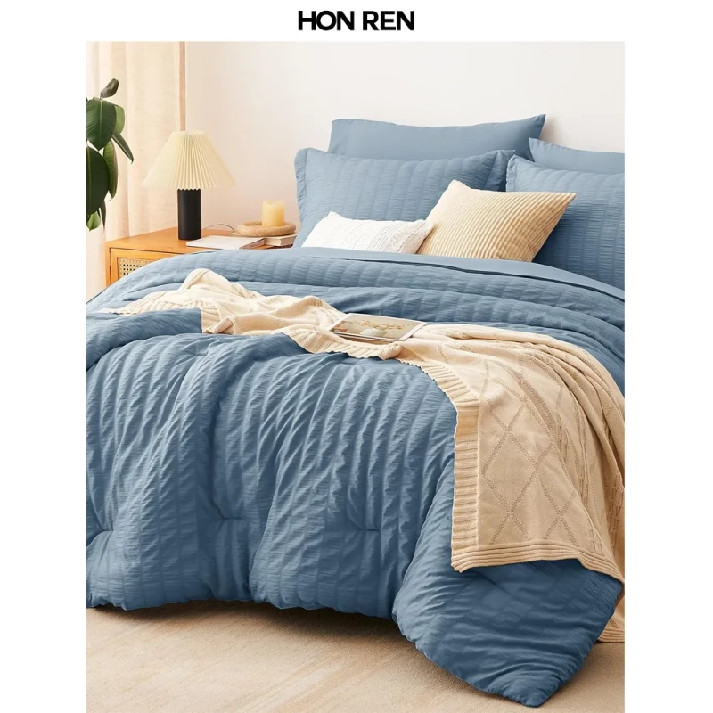3-Pieces-Seersucker-Comforter-Set-Custom-Size-Luxury-Down-Alternative-Comforter-with-Pillowcase-for-All-Season