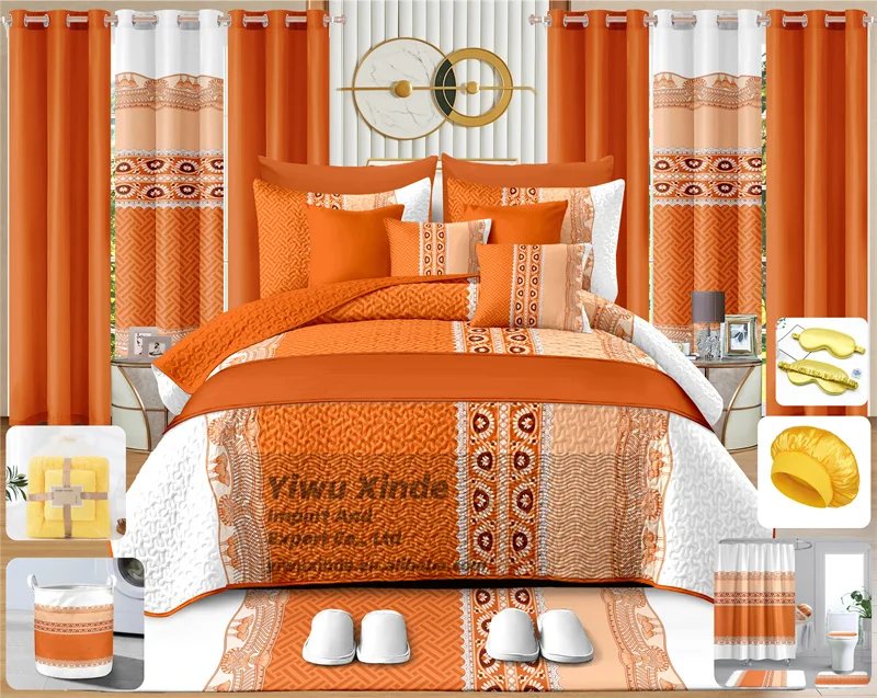 30-Pcs-Luxury-Bedding-Set-with-Curtains-Bath-Mat-Hotel-Style-Home-Textile-Collection
