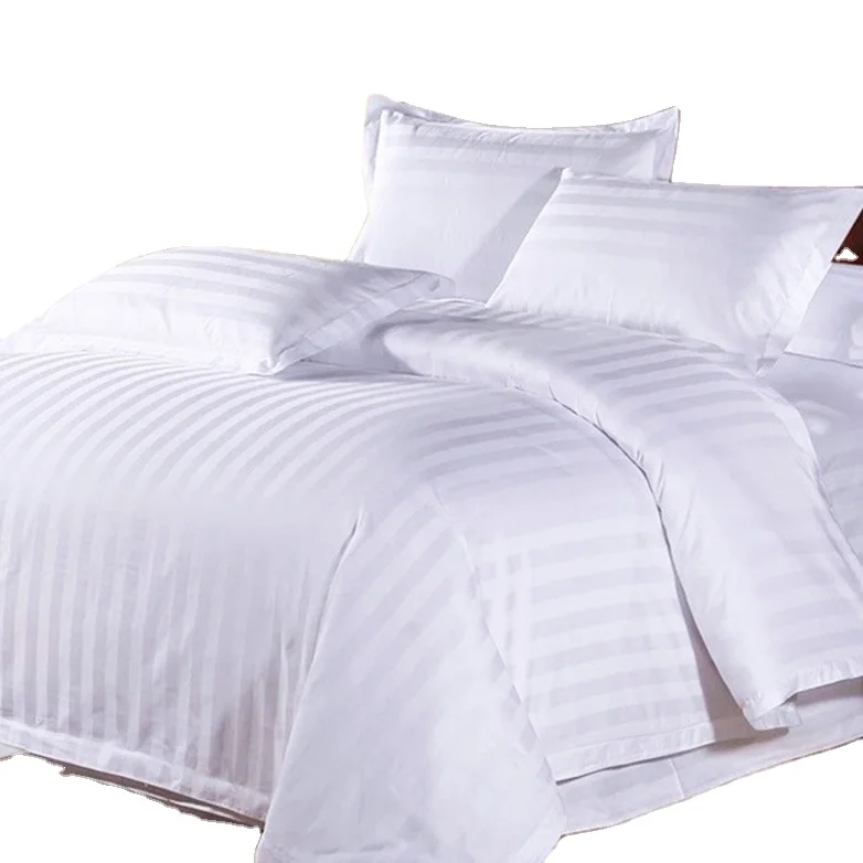 300TC-100-Cotton-3cm-Stripes-Duvet-Cover-Pillowcase-Bedding-Set
